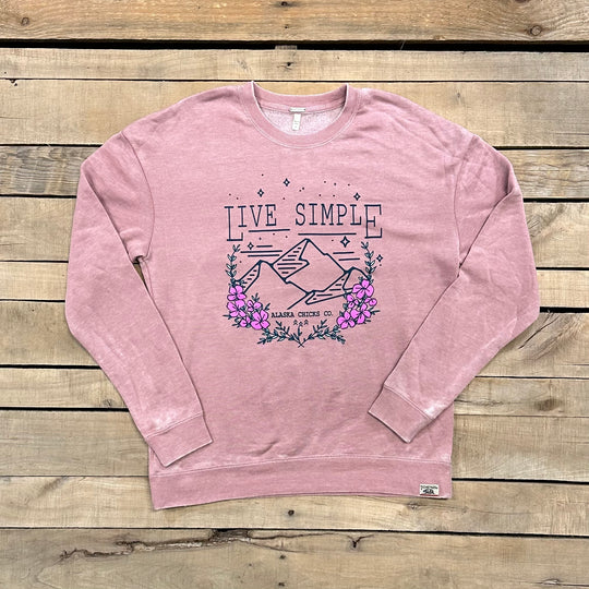 Live Simple Mountain Crewneck