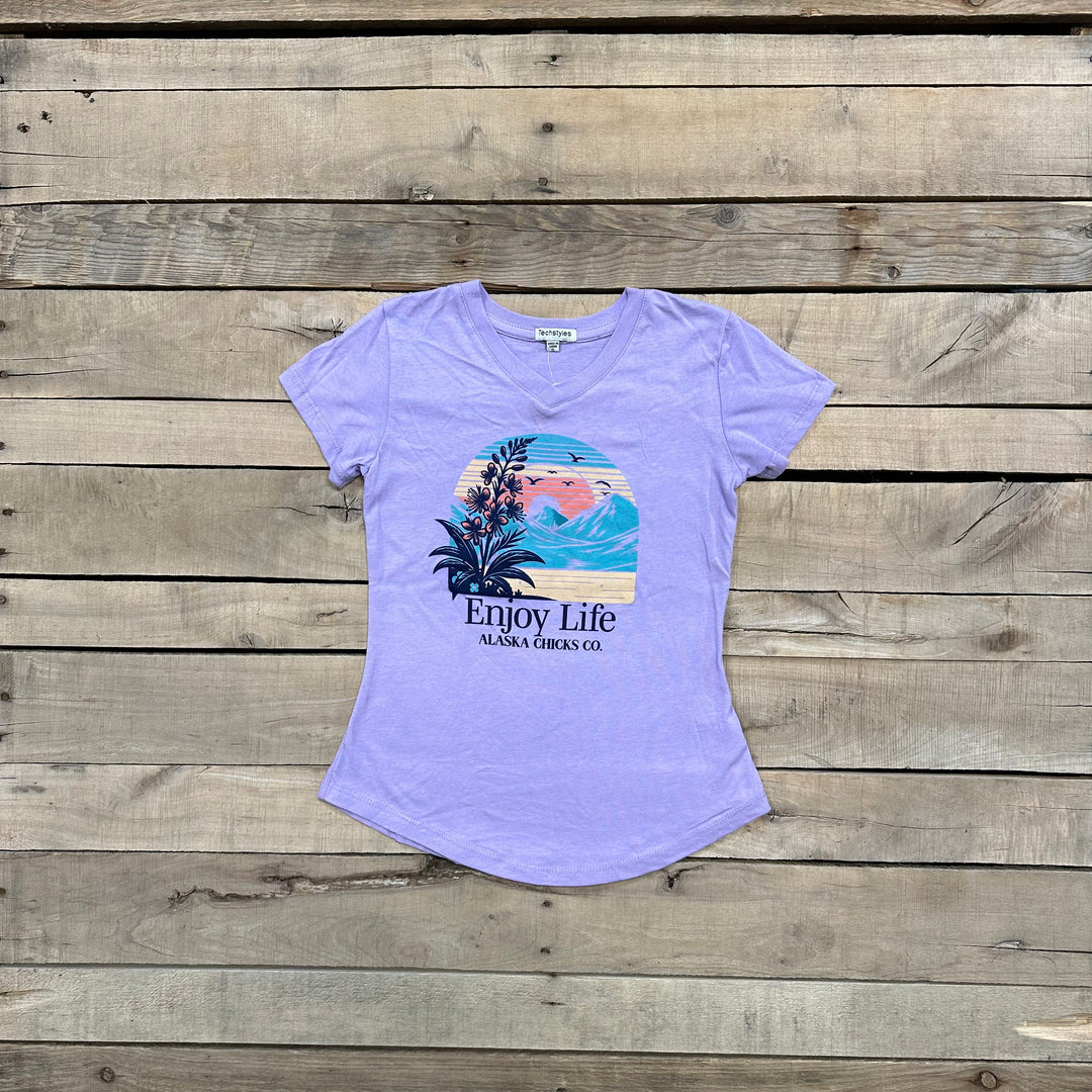 Girl's Enjoy Life V-Neck T-Shirt