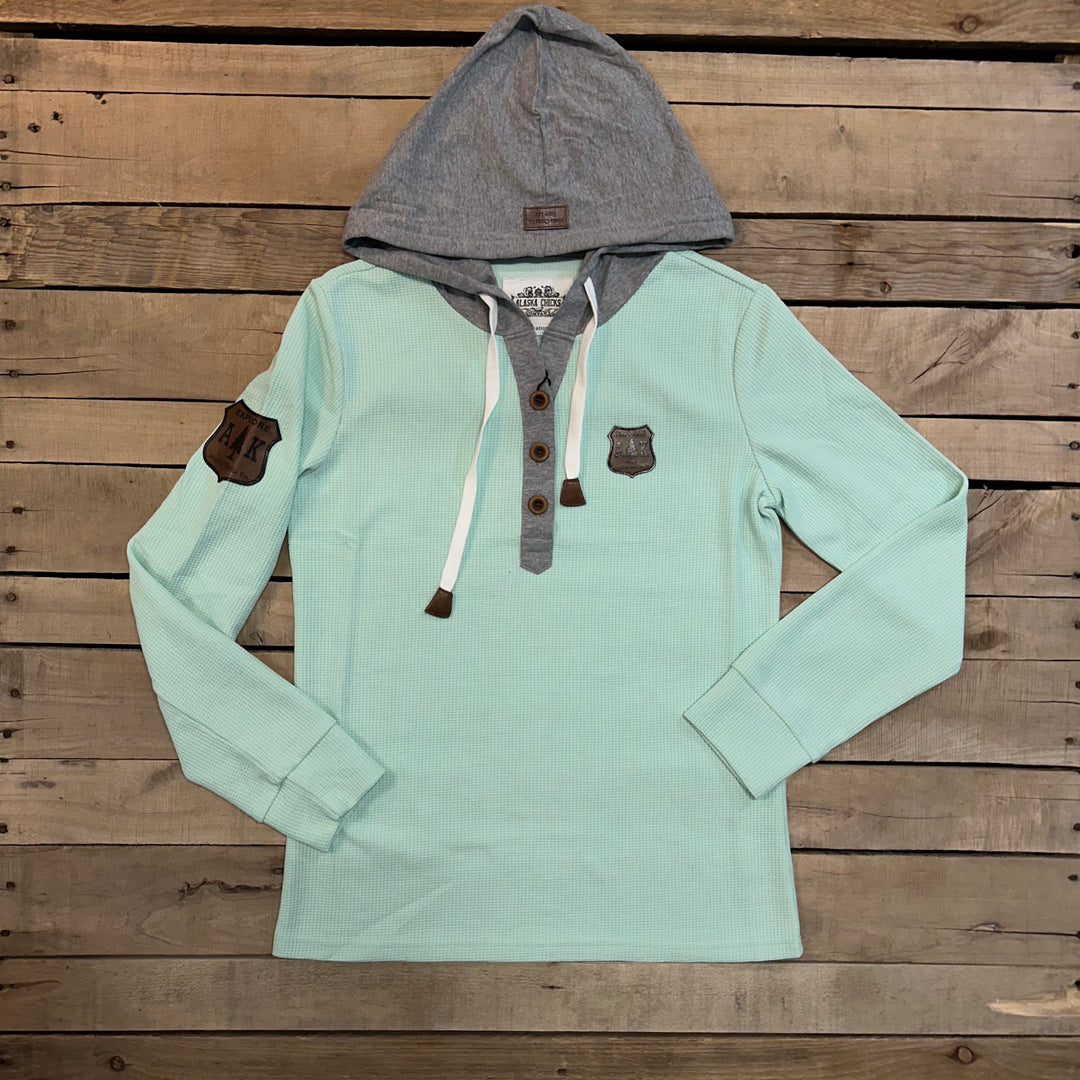 Hooded Waffle Henley