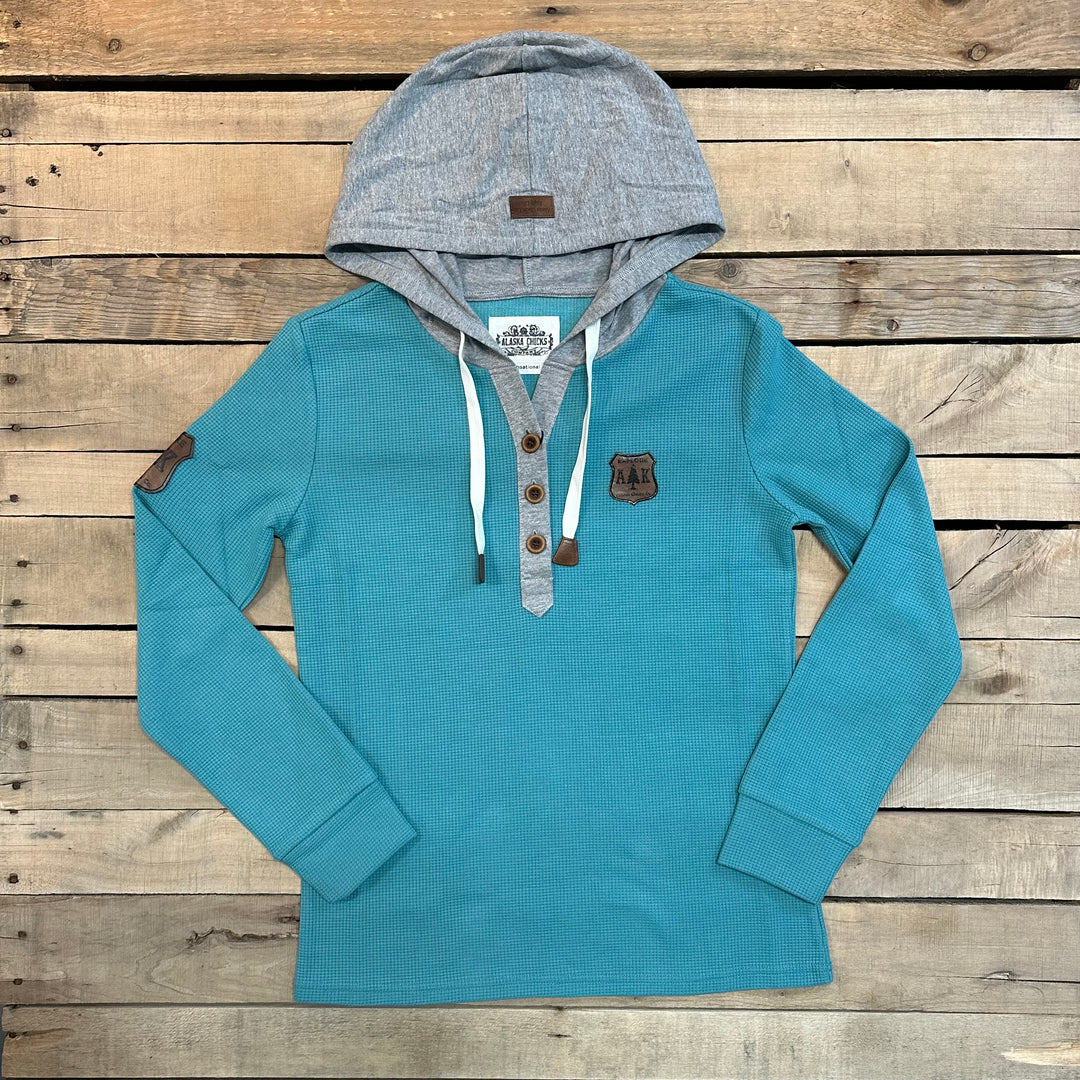 Hooded Waffle Henley