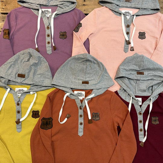 Hooded Waffle Henley