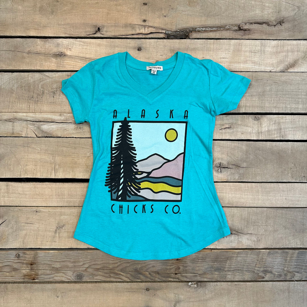 Girl's Art-Deco Mountains T-Shirt