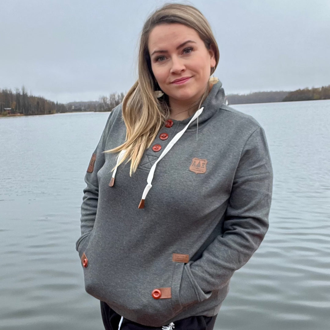 Three Button Henley Hoodie – Alaska Chicks Co Three Button Henley Hoodie – Alaska Chicks Co