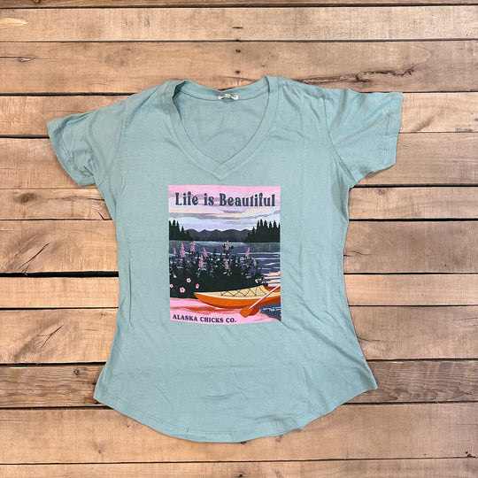 Life Is Beautiful V-Neck T-Shirt