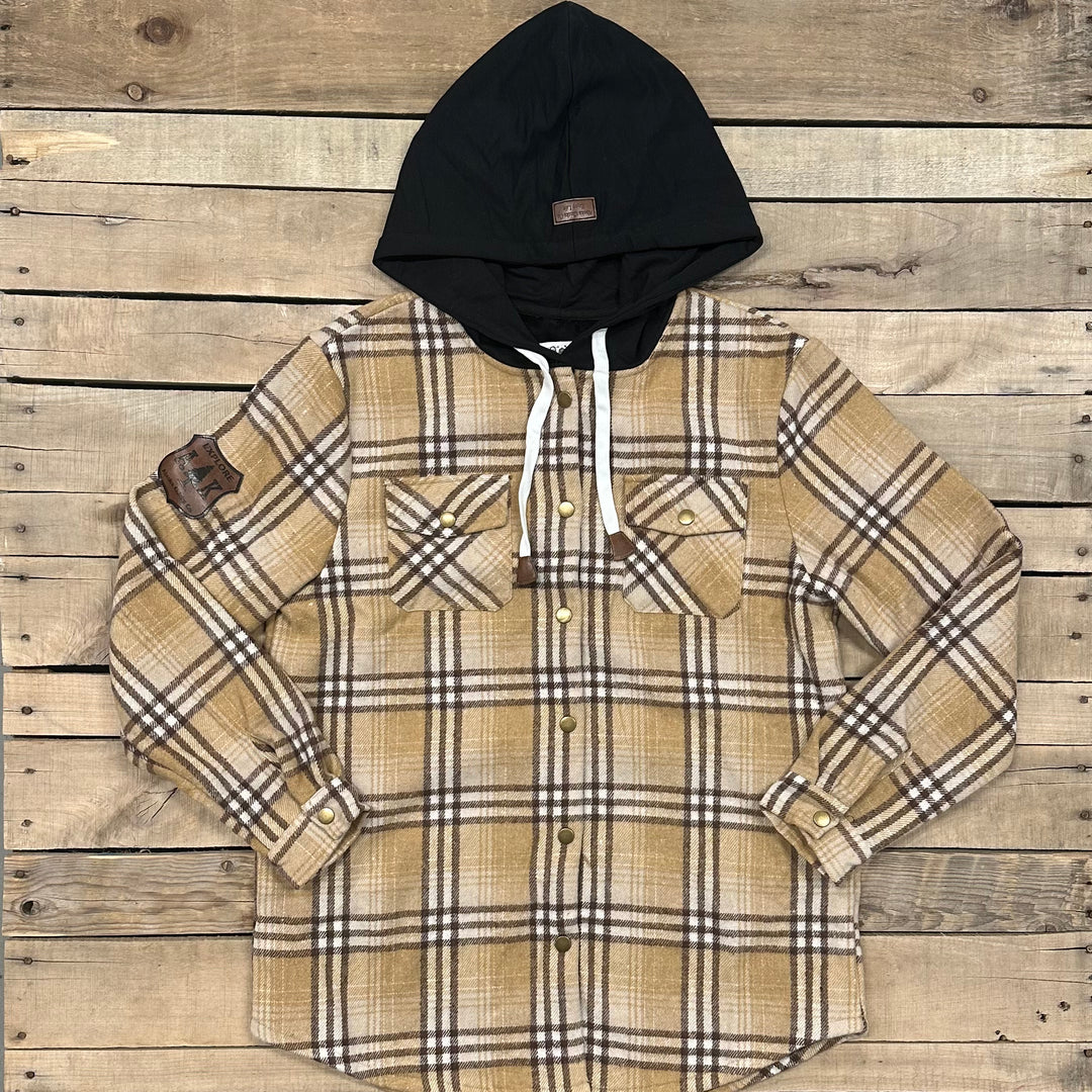 Hooded Flannel Shacket - Lined