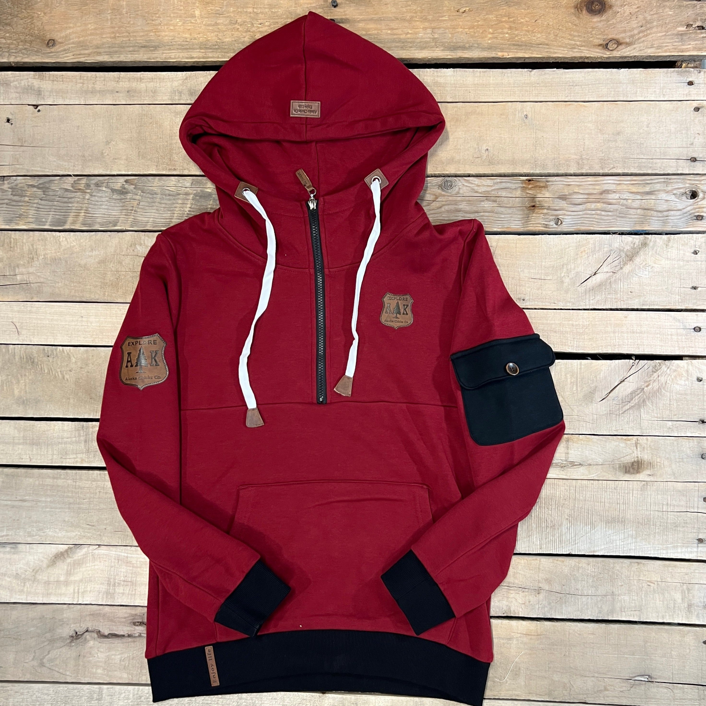 Solid Half Zip Hoodie – Alaska Chicks Co