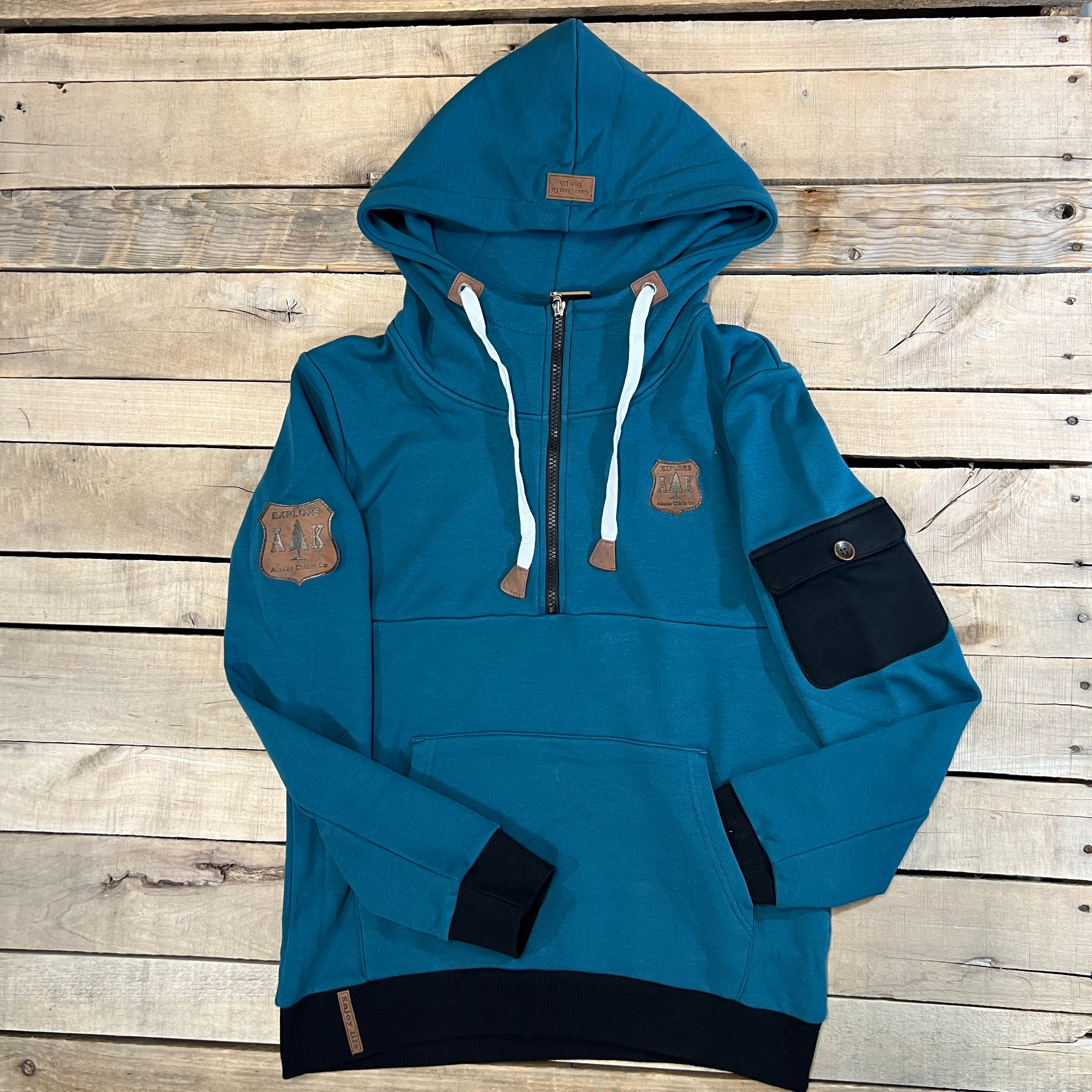 Solid Half Zip Hoodie – Alaska Chicks Co