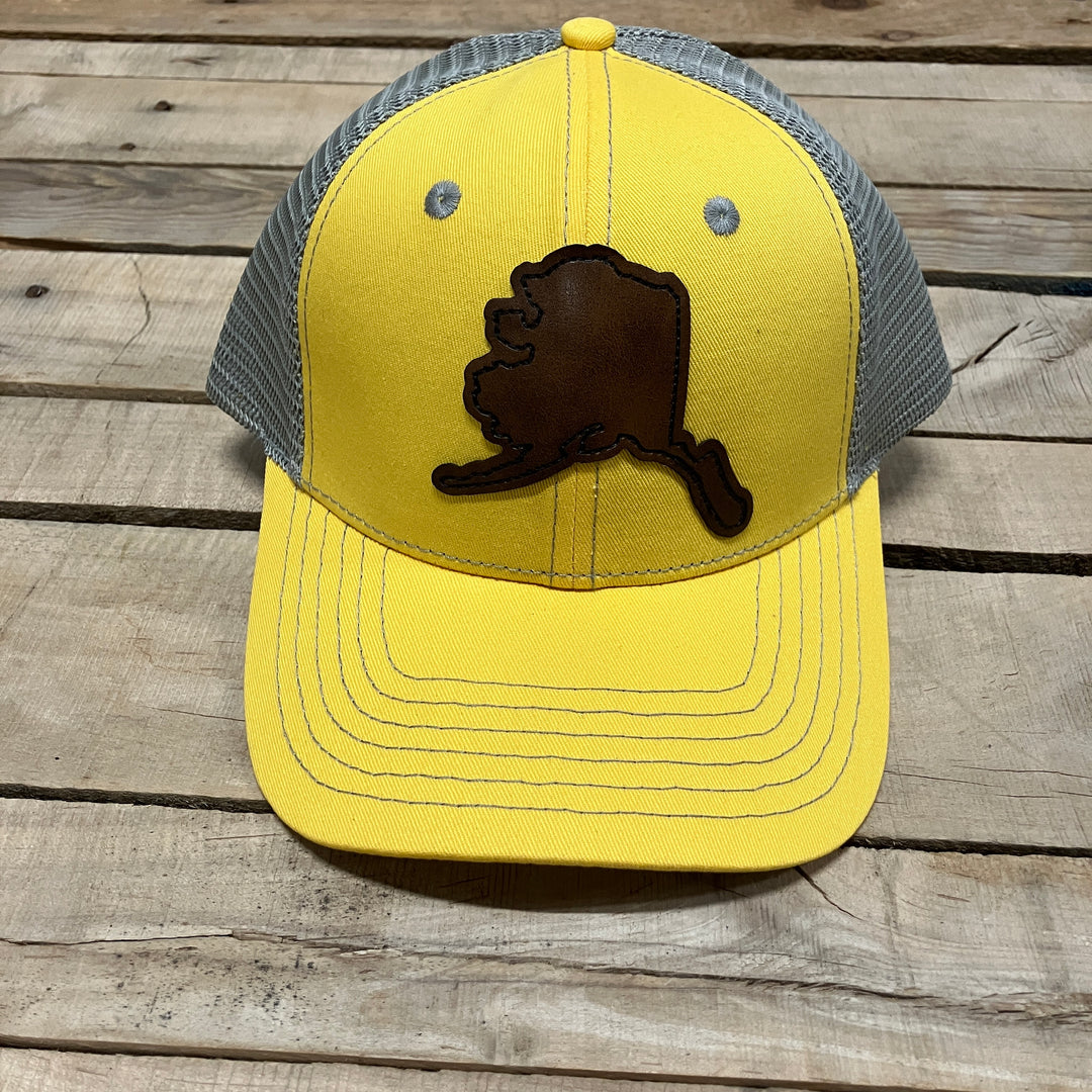 Alaska Leather Patch Trucker Hat