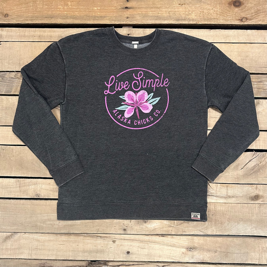 Live Simple Single Flower Crewneck