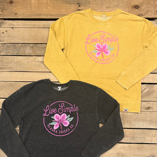 Live Simple Single Flower Crewneck