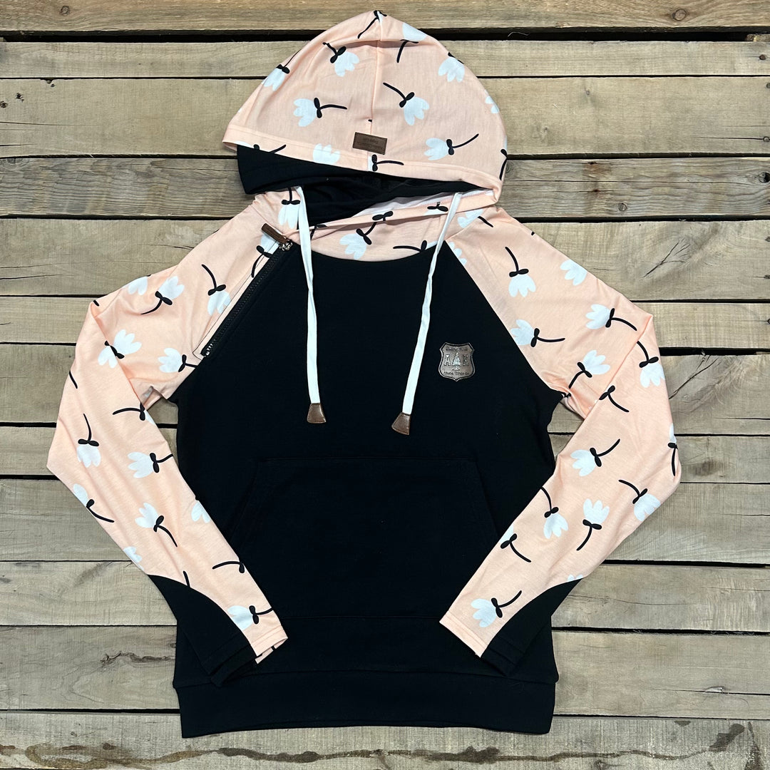 Peach Flower Sleeve Hoodie