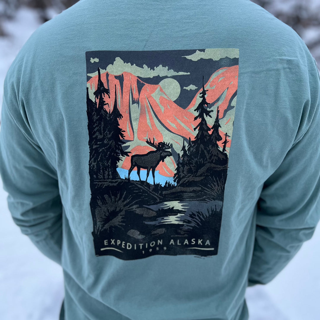 Moose Scene Long Sleeve T-Shirt