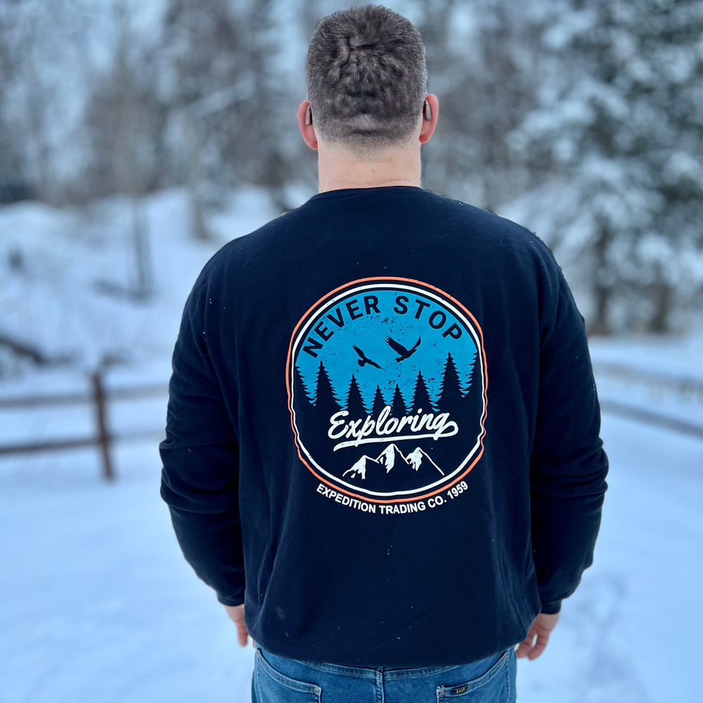 Never Stop Exploring Crewneck