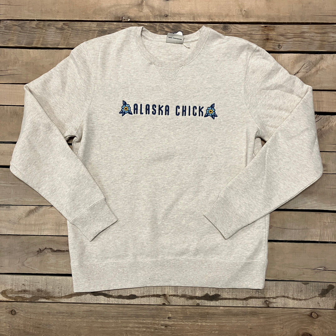 Embroidered Alaska Chick Crewneck