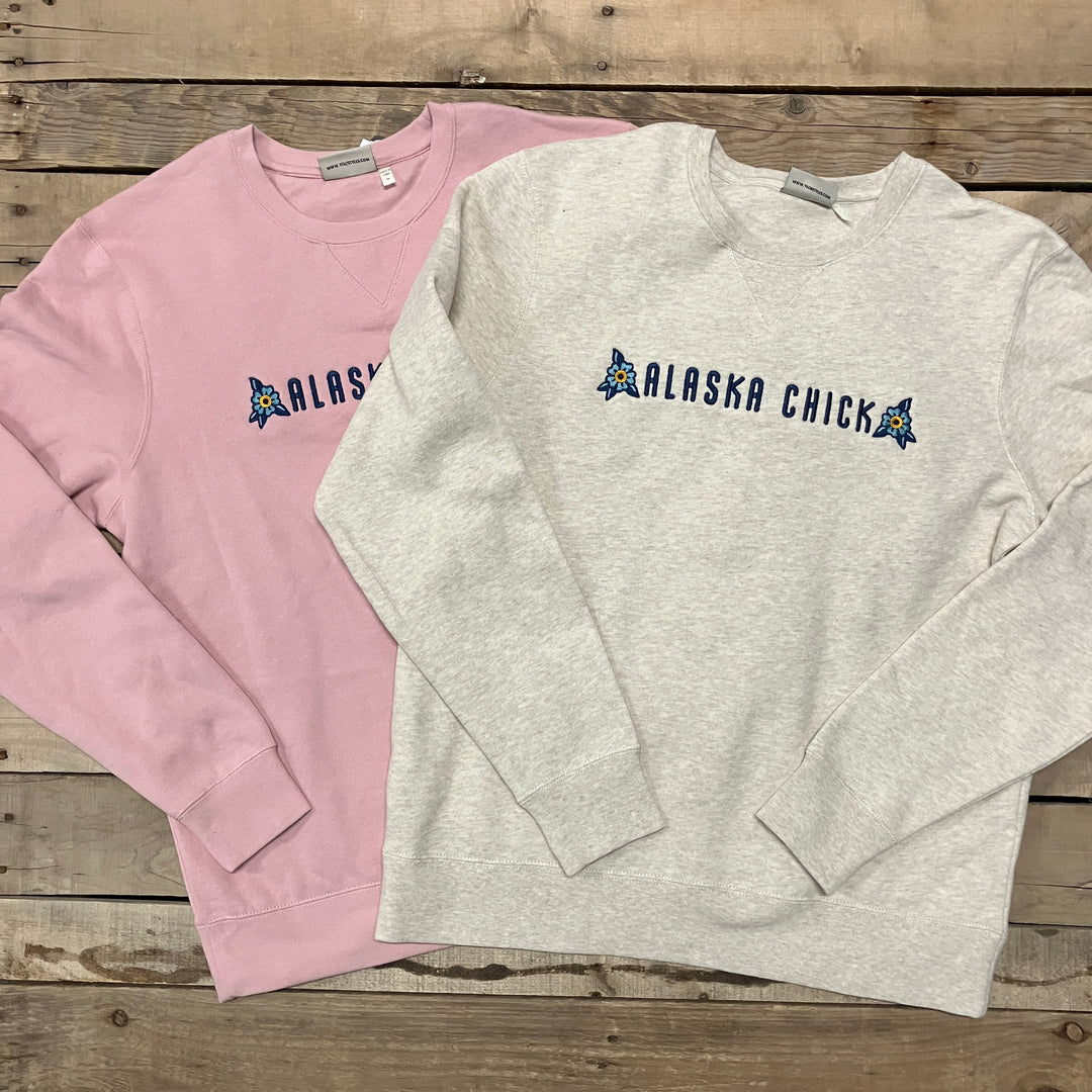 Embroidered Alaska Chick Crewneck