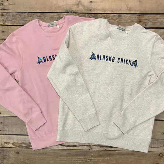 Embroidered Alaska Chick Crewneck