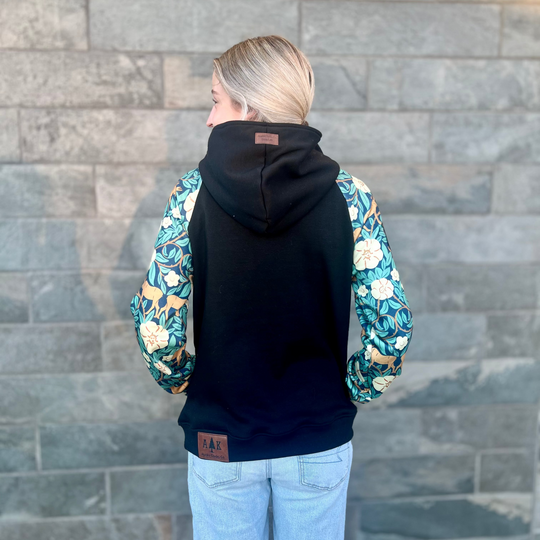 Printed Sleeve 3-Button Hoodie