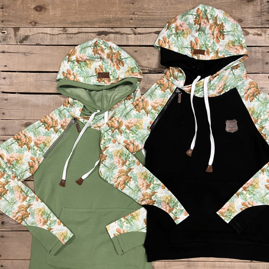 Watercolor Woodland Sleeve Hoodie