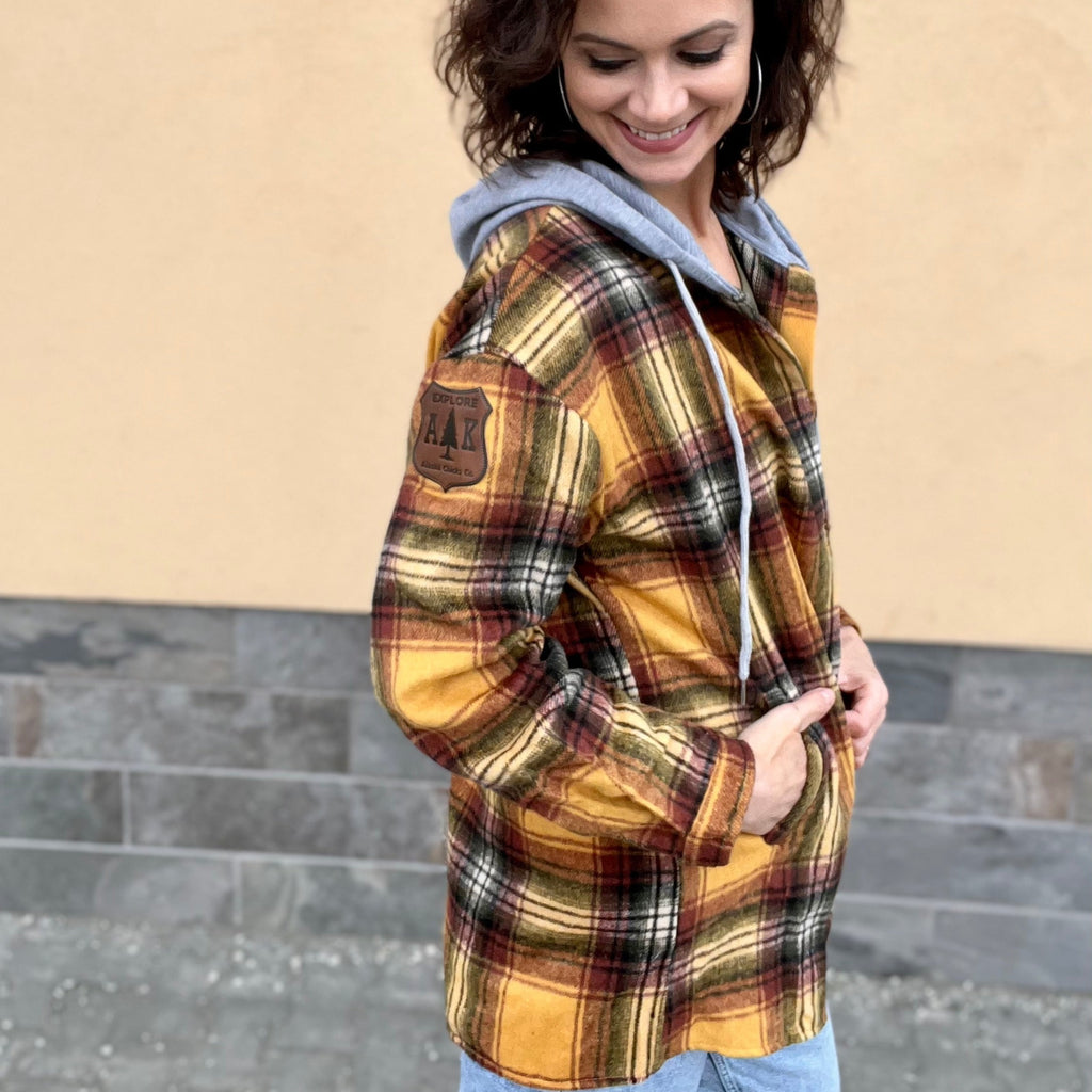 Mini Los Angeles Plaid Hoodie - Hunter