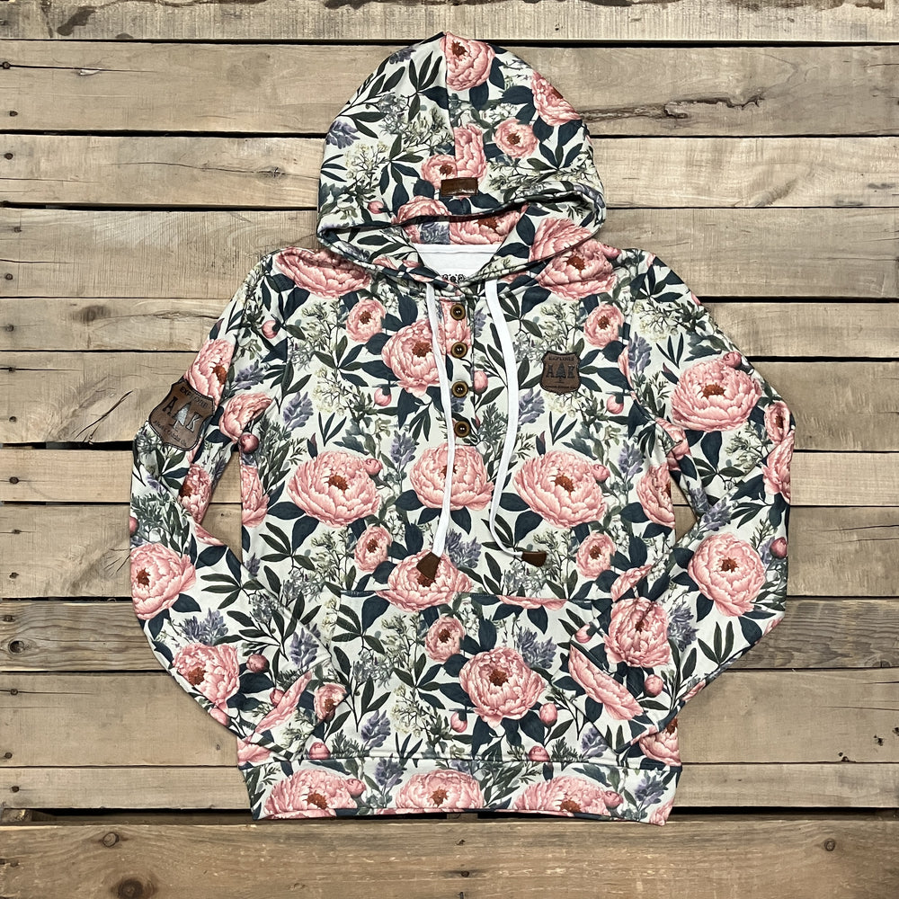 Solid Vintage Peony Hoodie