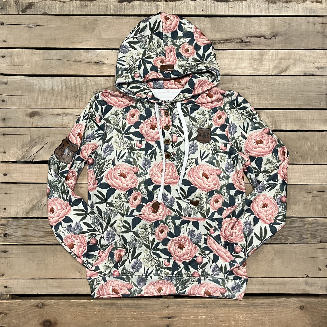 Solid Vintage Peony Hoodie