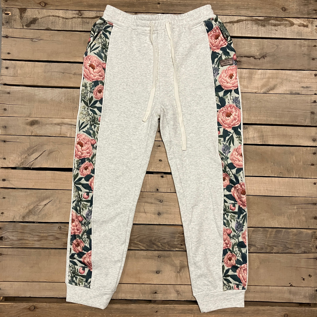 Vintage Peony Print Joggers