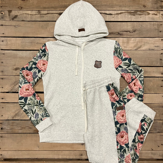 Vintage Peony Print Joggers
