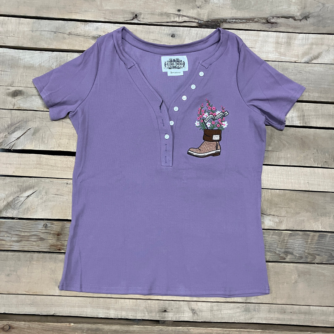 Fireweed Boot Embroidered T-shirt