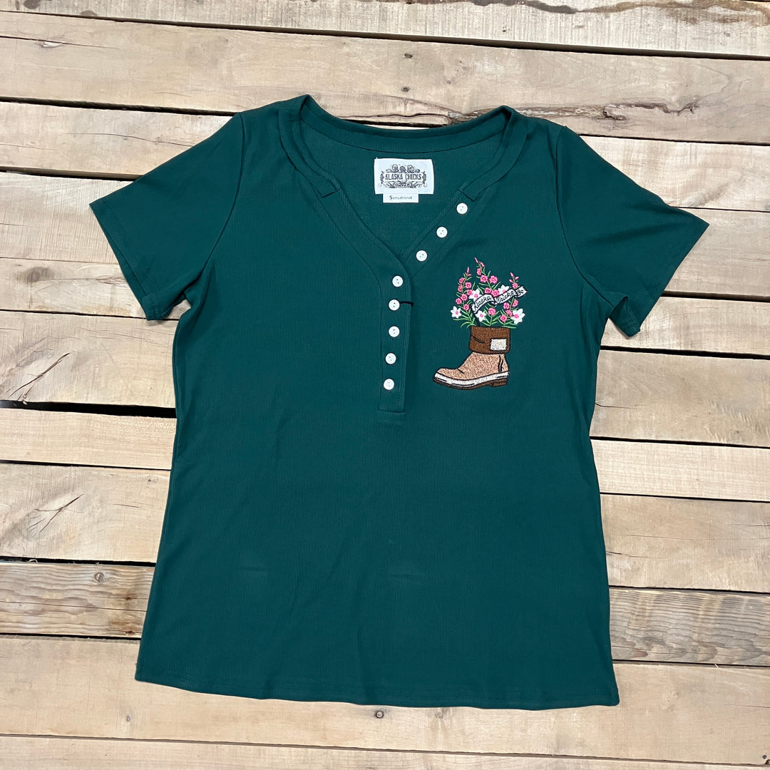 Fireweed Boot Embroidered T-shirt