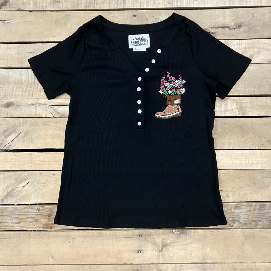 Fireweed Boot Embroidered T-shirt