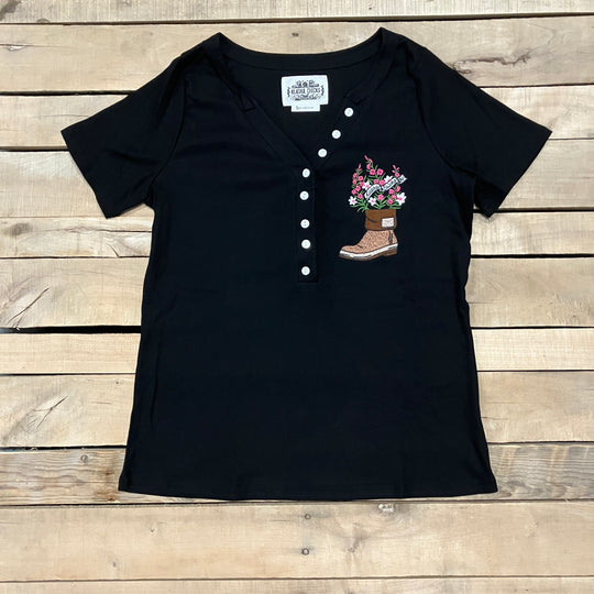 Fireweed Boot Embroidered T-shirt