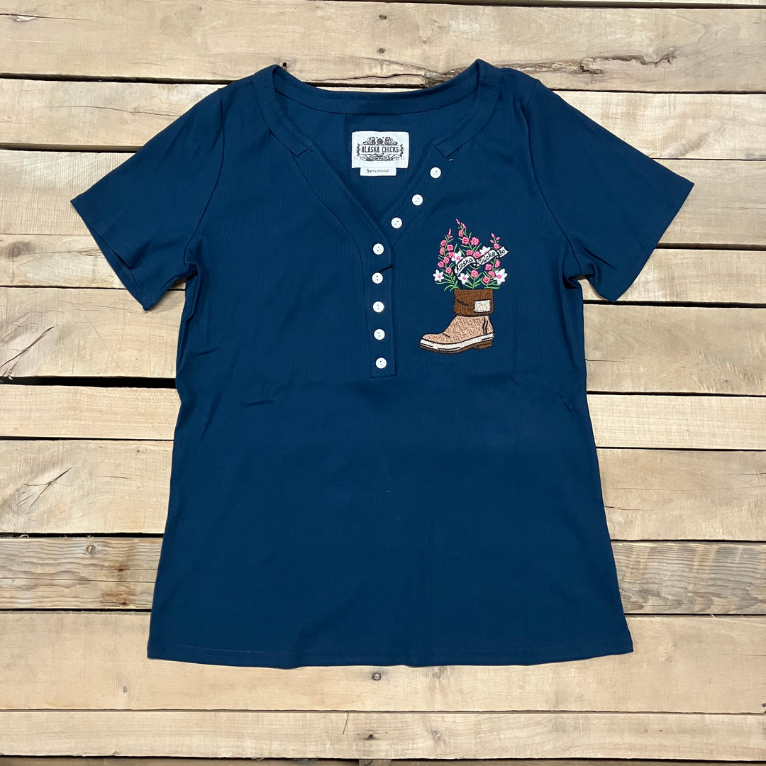 Fireweed Boot Embroidered T-shirt