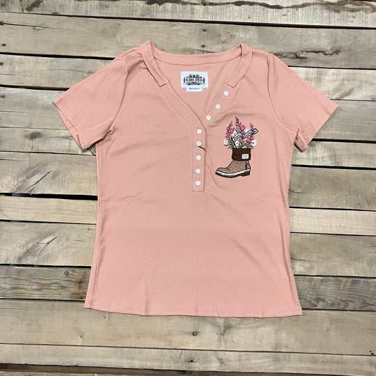 Fireweed Boot Embroidered T-shirt