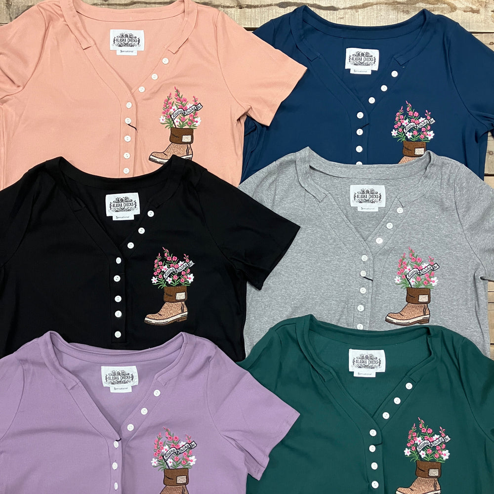 Fireweed Boot Embroidered T-shirt