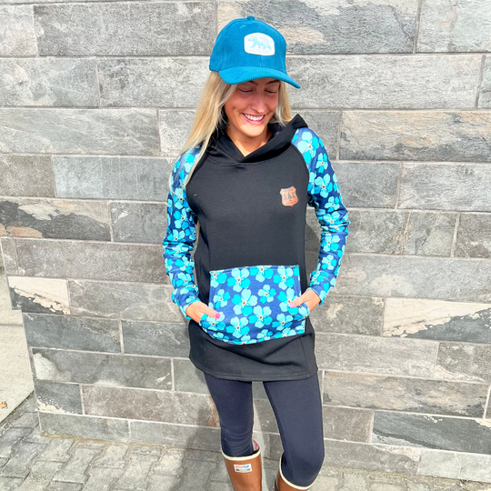 Printed Sleeve Tunic Hoodie