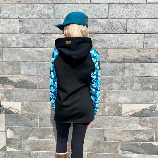 Printed Sleeve Tunic Hoodie