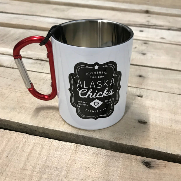 Alaska Chicks Logo Carabiner Mug
