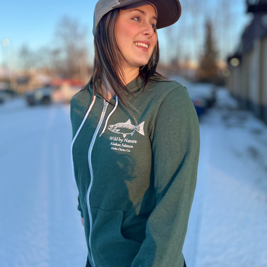 Wild Alaskan Salmon Zip-Up Hoodie