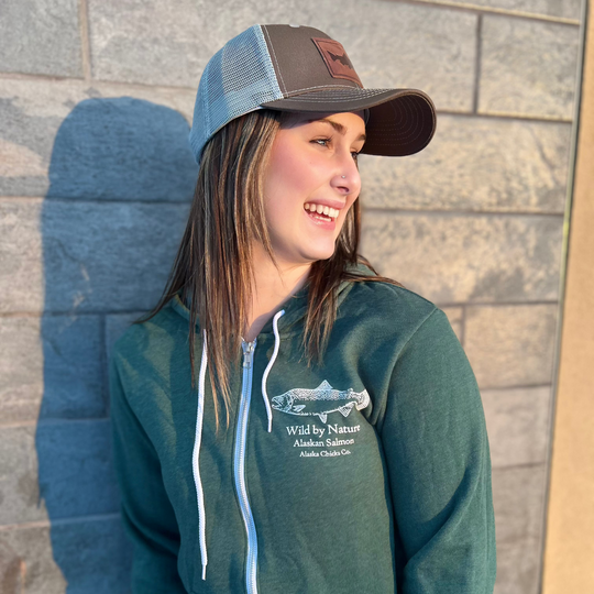 Wild Alaskan Salmon Zip-Up Hoodie