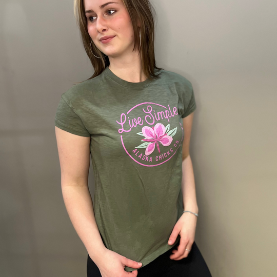 Live Simple Single Flower T-Shirt