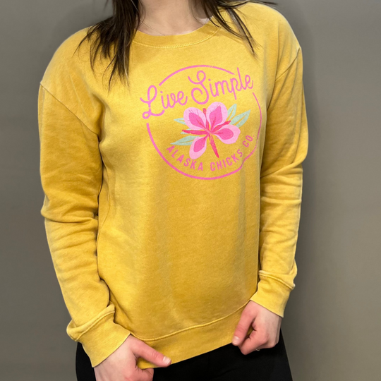 Live Simple Single Flower Crewneck