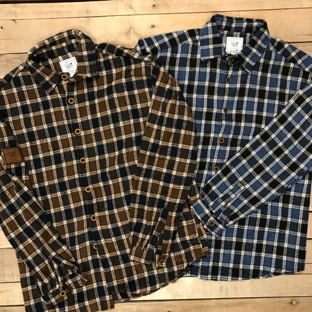 Plaid Button-Up Flannel Shirt - Small and 2XL only