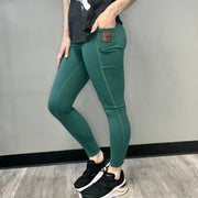 Leather Shield Patch Colored Leggings