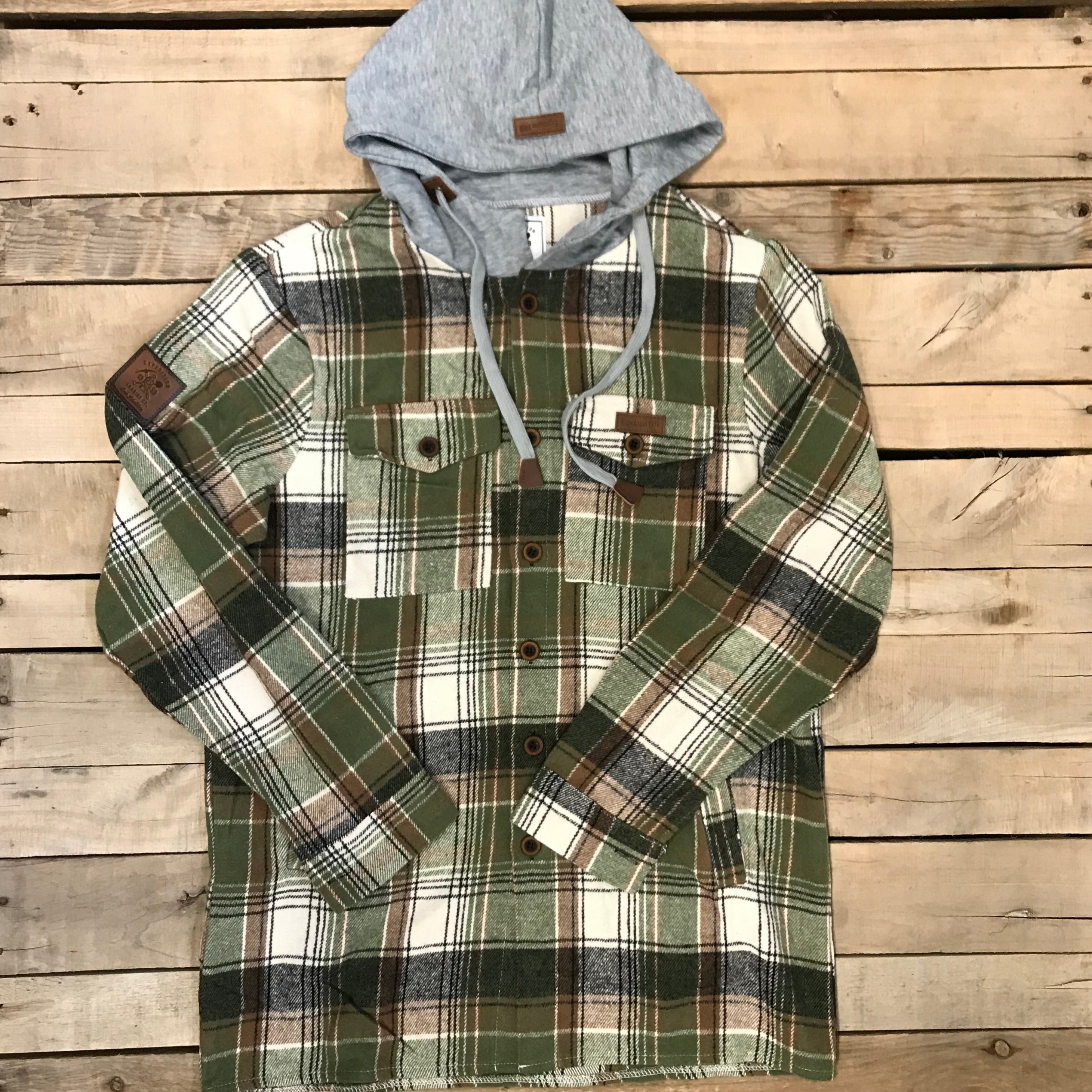 Hooded flannel jacket mens hotsell