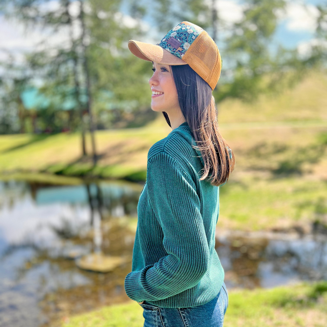 Ribbed Knit 3-Button Hoodie