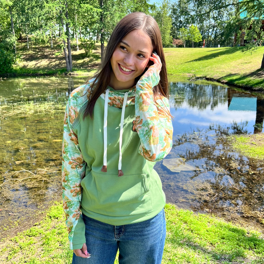 Watercolor Woodland Sleeve Hoodie