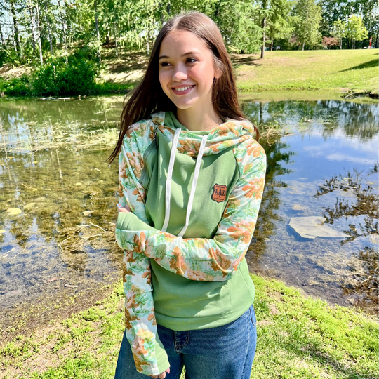 Watercolor Woodland Sleeve Hoodie