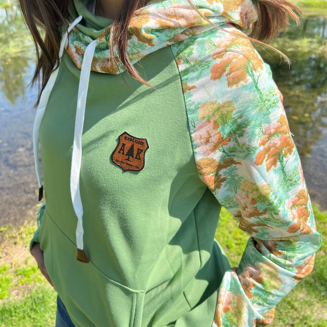 Watercolor Woodland Sleeve Hoodie