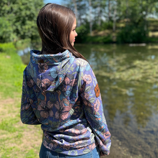 Solid Blooming Bird Hoodie
