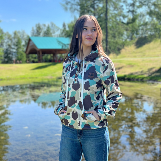 Solid Teal Camo Hoodie